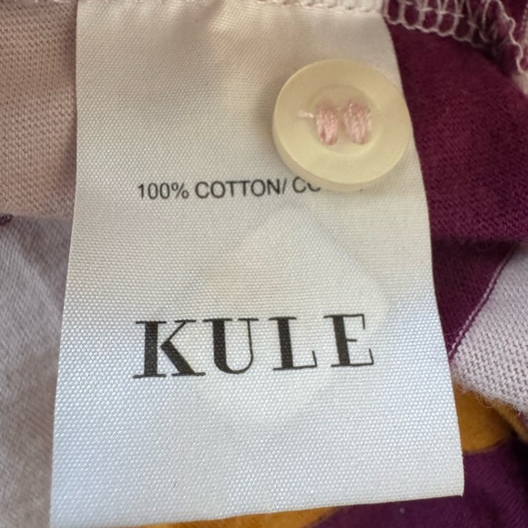 Kule The Patch Rugby Cotton Long Sleeve Tee Pink Multi size XS - Picture 12 of 12